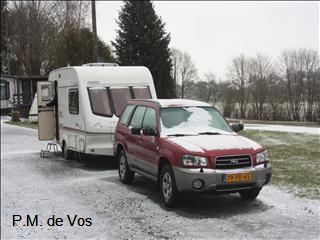 Op Camping te Arlon in de sneeuw